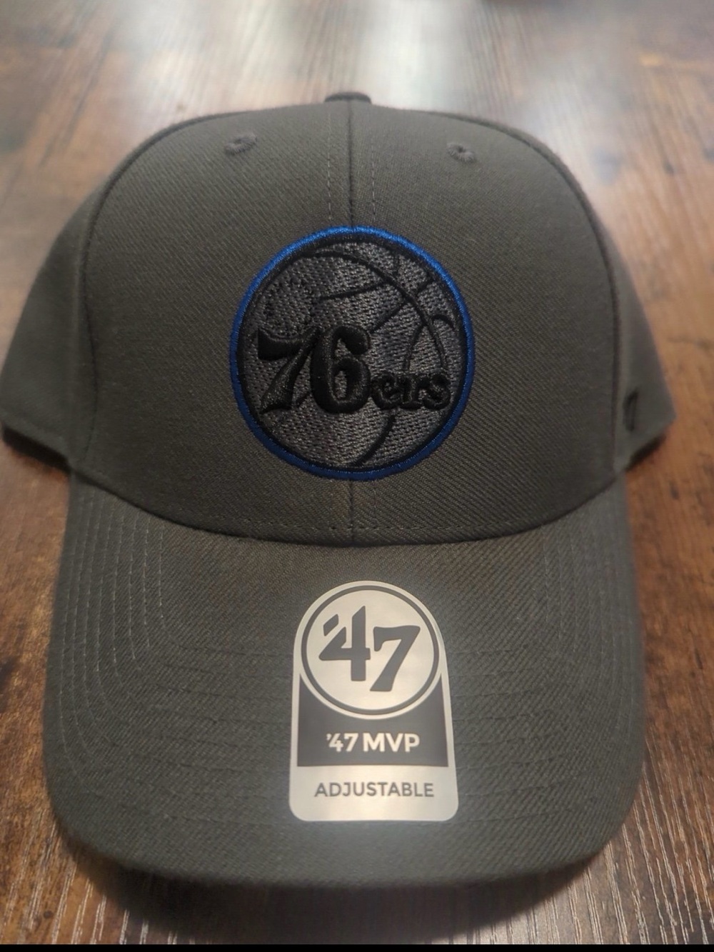 ‘47 Brand Philadelphia 76ers Dark Gray Cap with Blue Trim